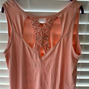 Livi Active Coral Tank Top with Unique Back